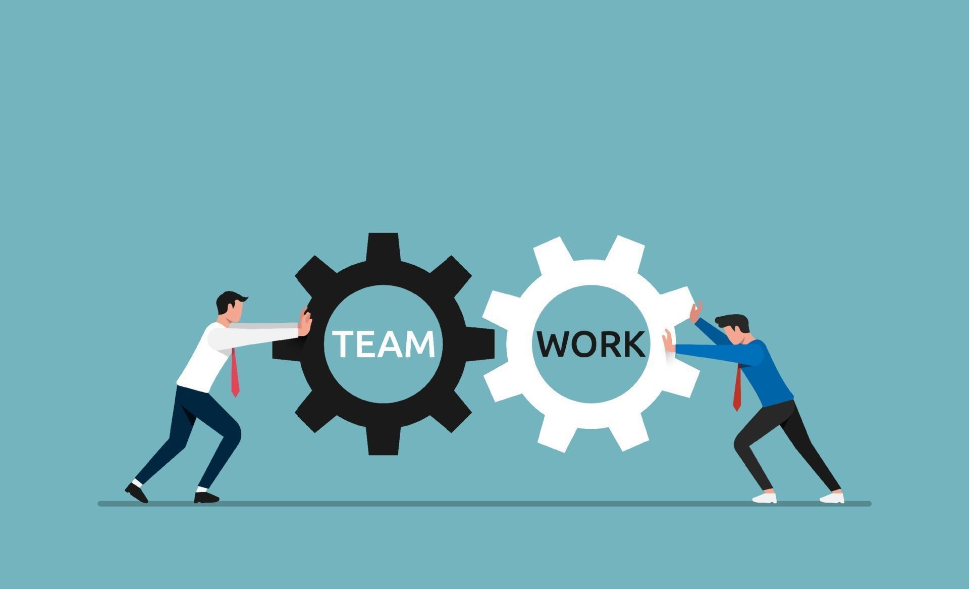 business-team-work-concept-businessmen-pushing-gears-wheel-illustration-vector